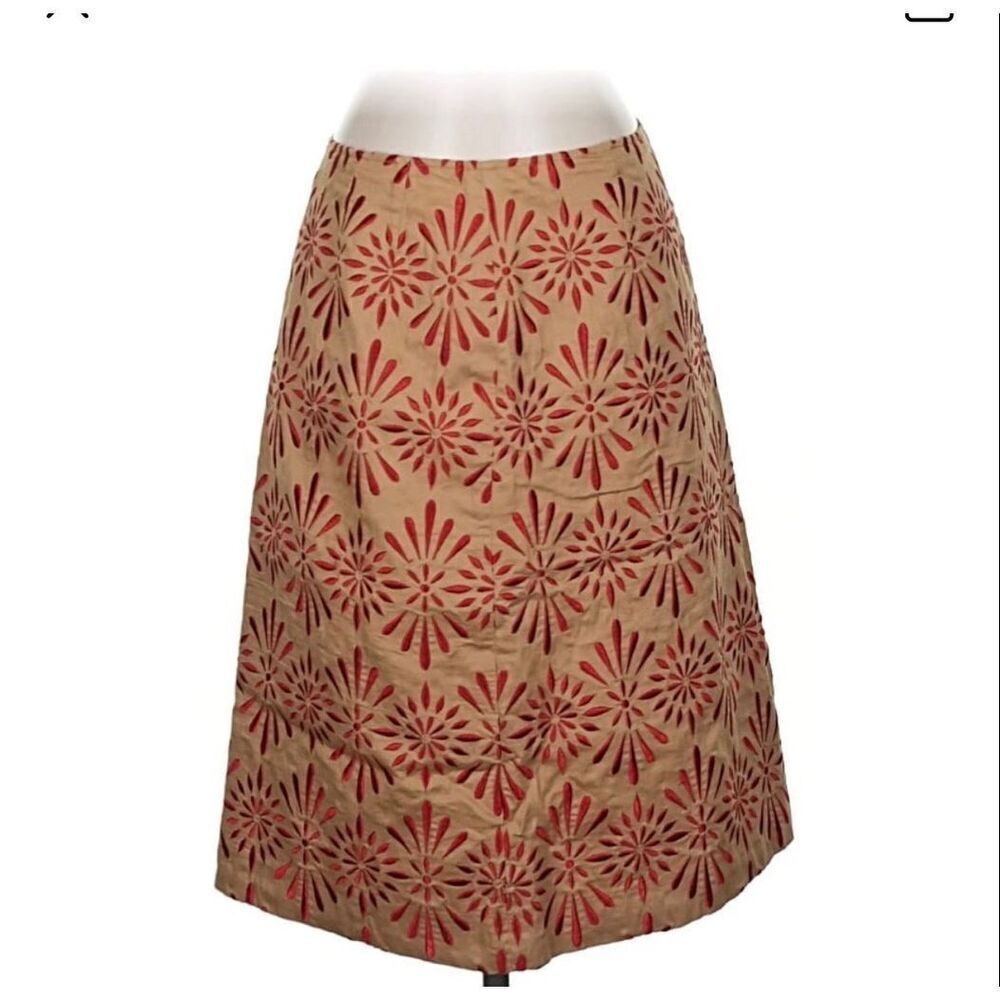 Talbots red and khaki pencil skirt- Size 4